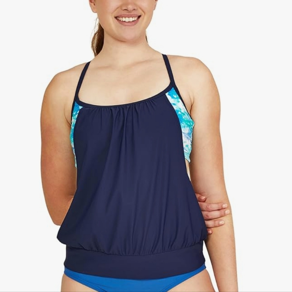 Speedo Women's Swimsuit Tankini Blouson Swim Top